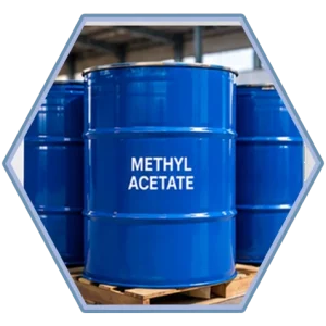 Methyl acetate in metal drum for chemical use for international trade